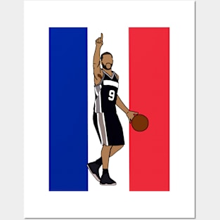 Tony Parker 'French Flag' - NBA San Antonio Spurs Posters and Art